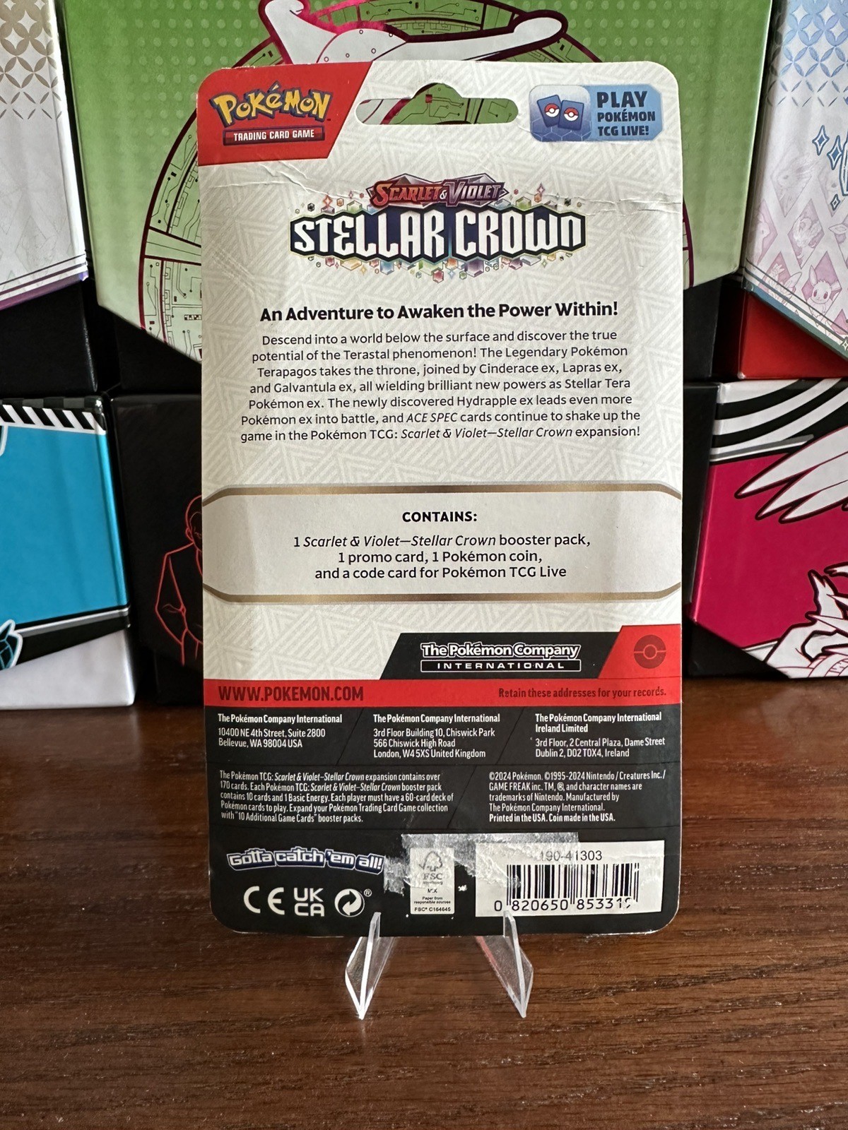 Pokemon Cards – S&V: Stellar Crown – HORSEA BLISTER PACK (1 Booster, 1 Coin+)