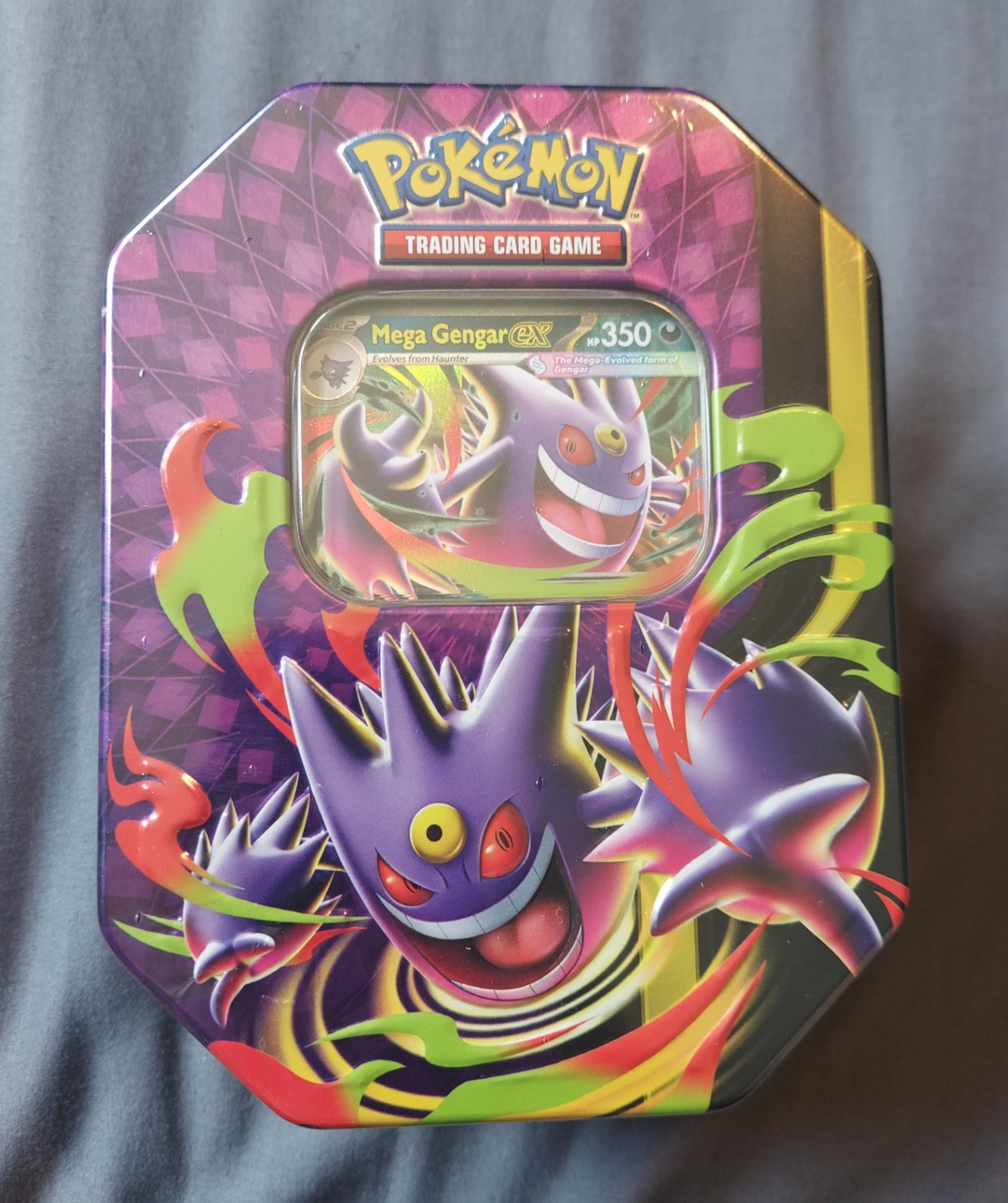 Pokemon TCG Mega Moonlit Tin Mega Gengar ex Metal Tin Box Promo Booster