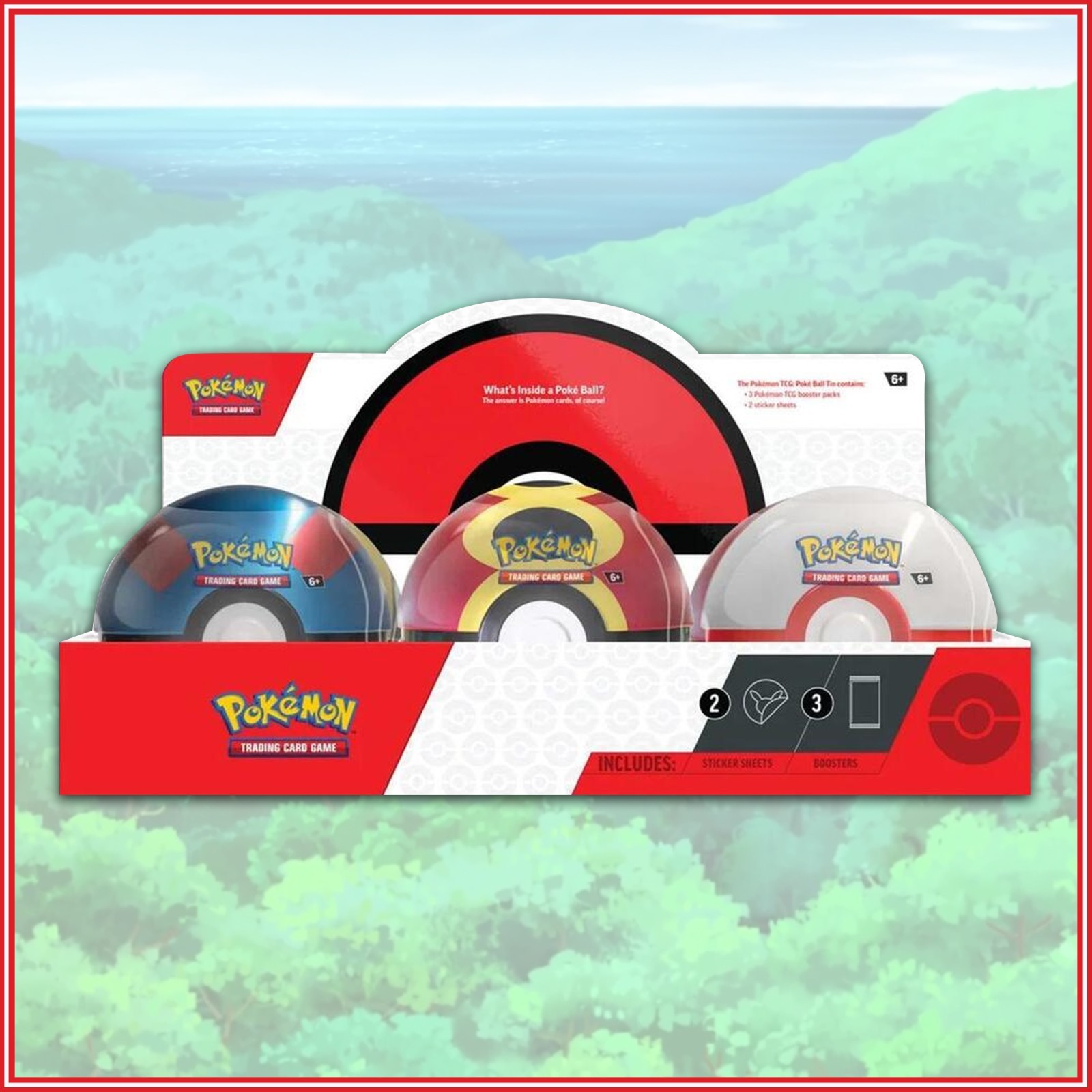 Pokémon TCG Poke Ball Tin Display Q4 Winter 2025 Factory Sealed 18 Packs