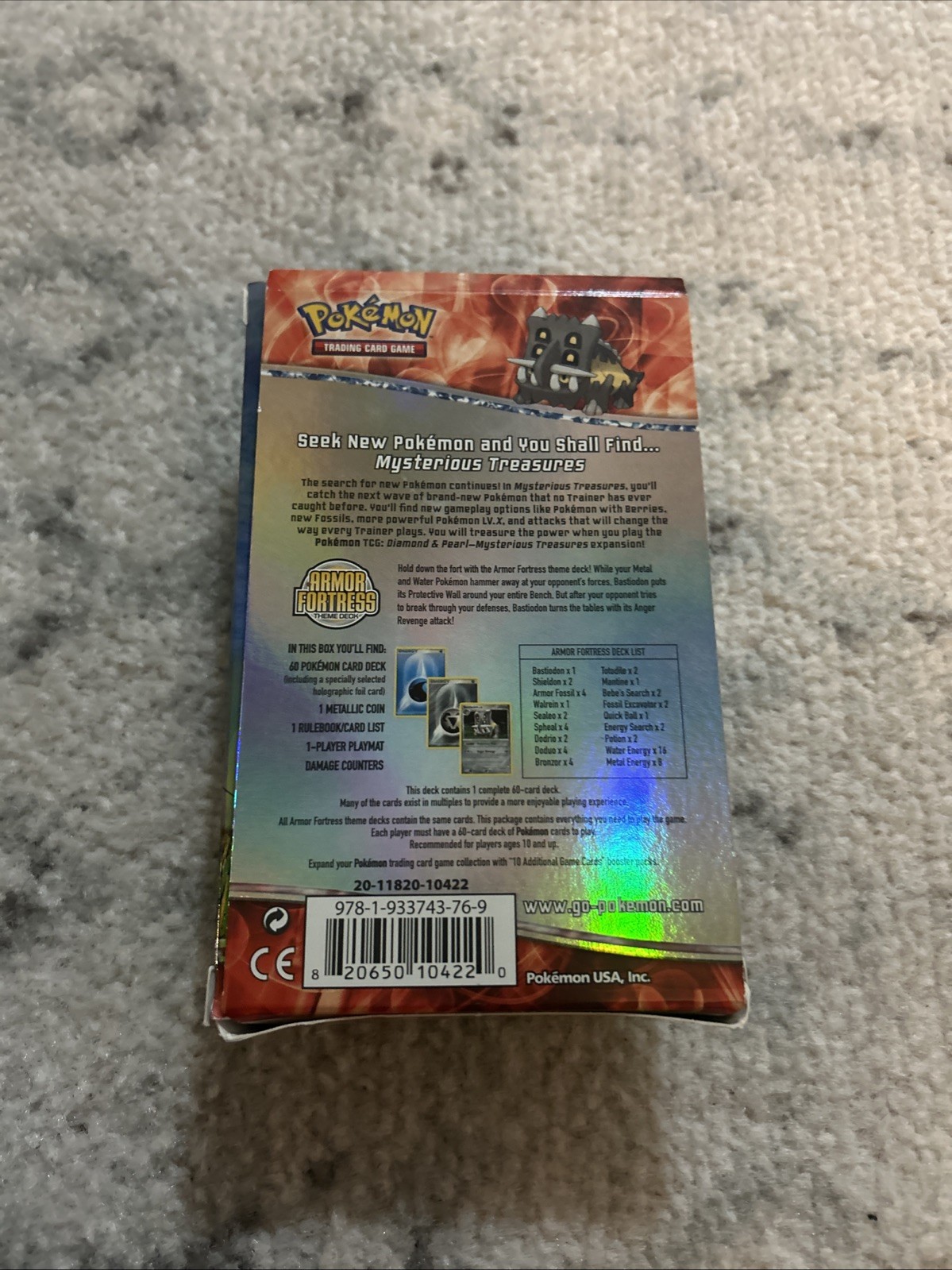 Pokemon TCG Diamond & Pearl Mysterious Treasures Theme Deck BOX ONLY