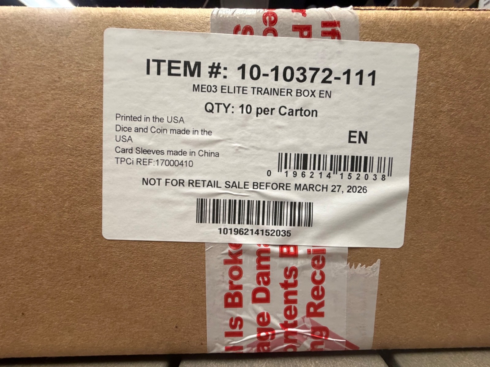 Pokemon ME03 Mega Evolution PERFECT ORDER ELITE TRAINER BOX CASE 10 box IN HAND