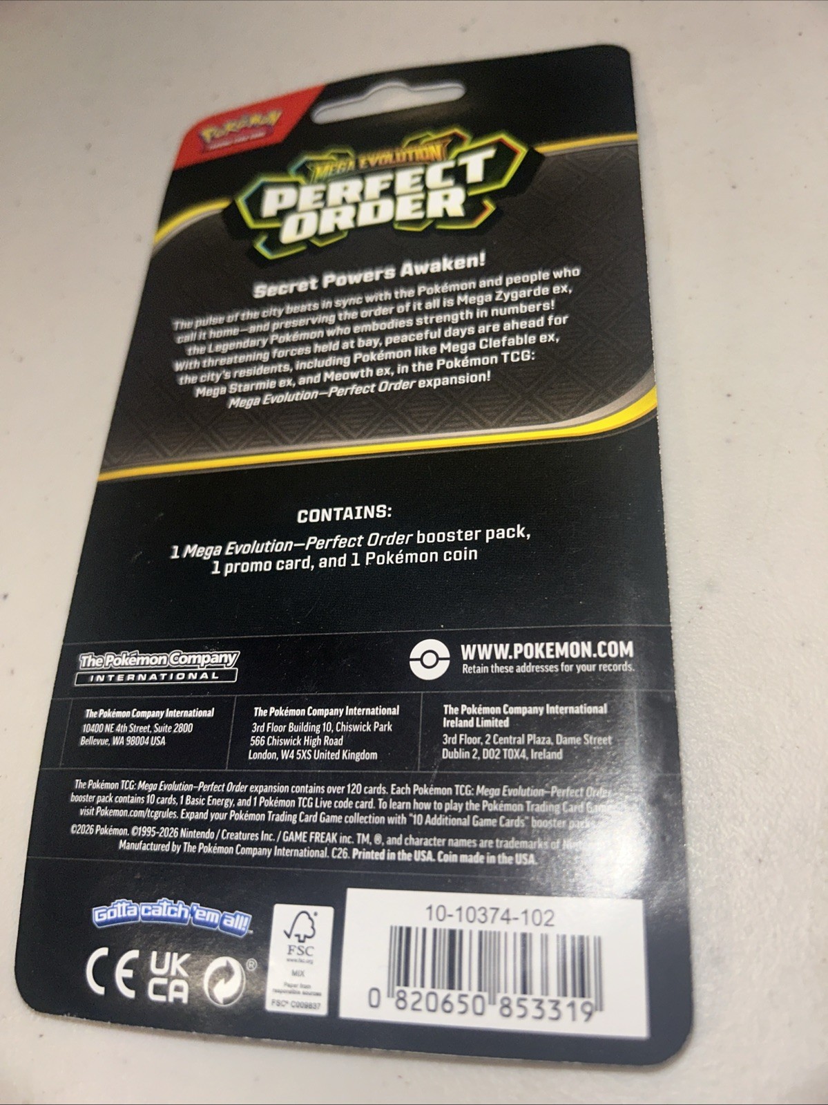 1 Blister Pack – Mega Evolution Perfect Order Makuhita Booster Pack 2026 Pokémon