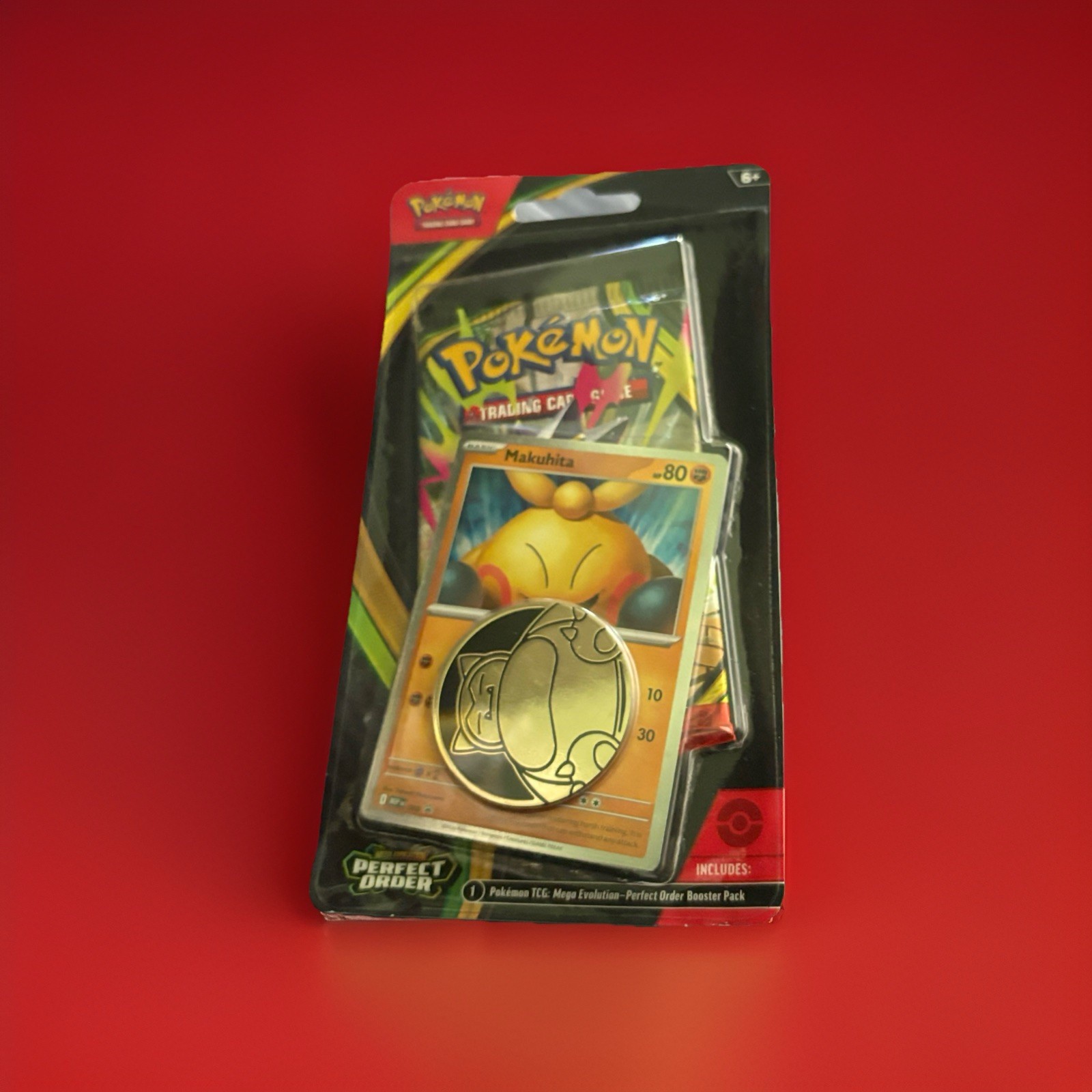Pokemon TCG Perfect Order Booster Pack With Makuhita Promo Card & A Pokemon Coin
