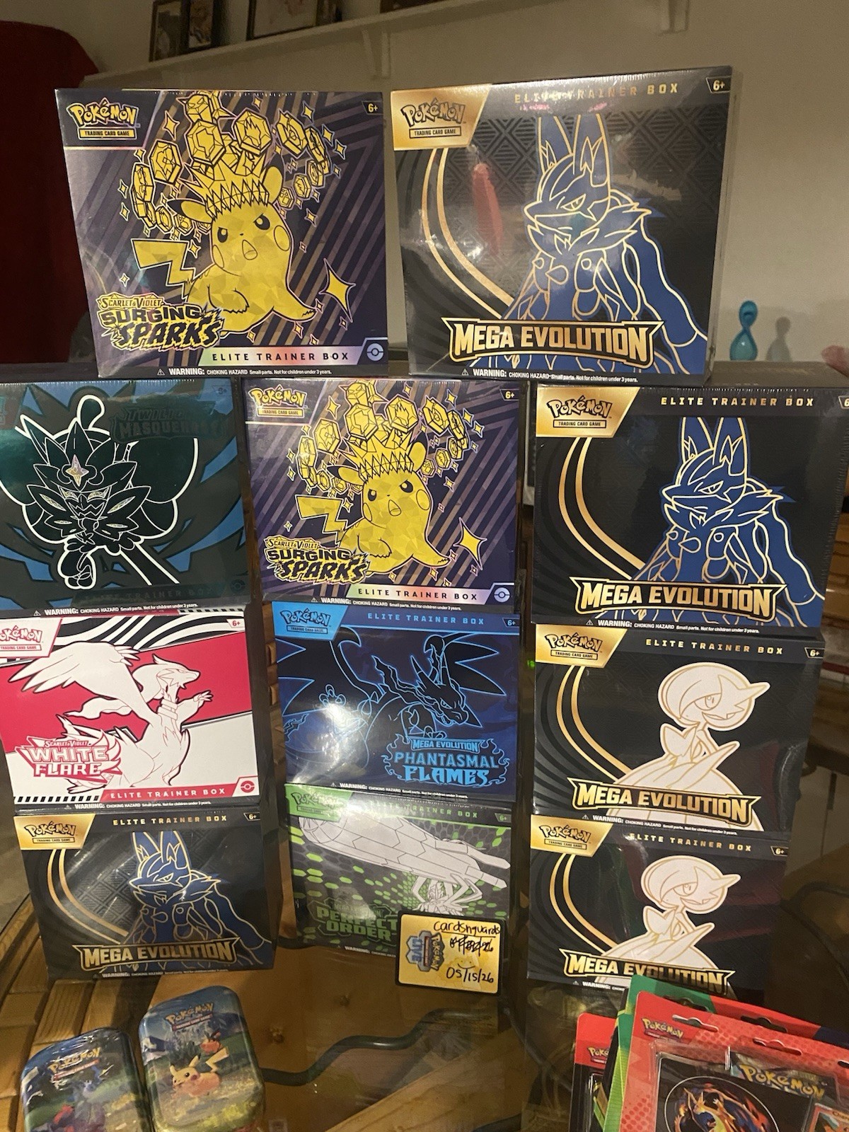 Pokémon TCG ELITE TRAINER BOX (SURGING SPARKS, MEGA EVOLUTION, ETC) + MORE