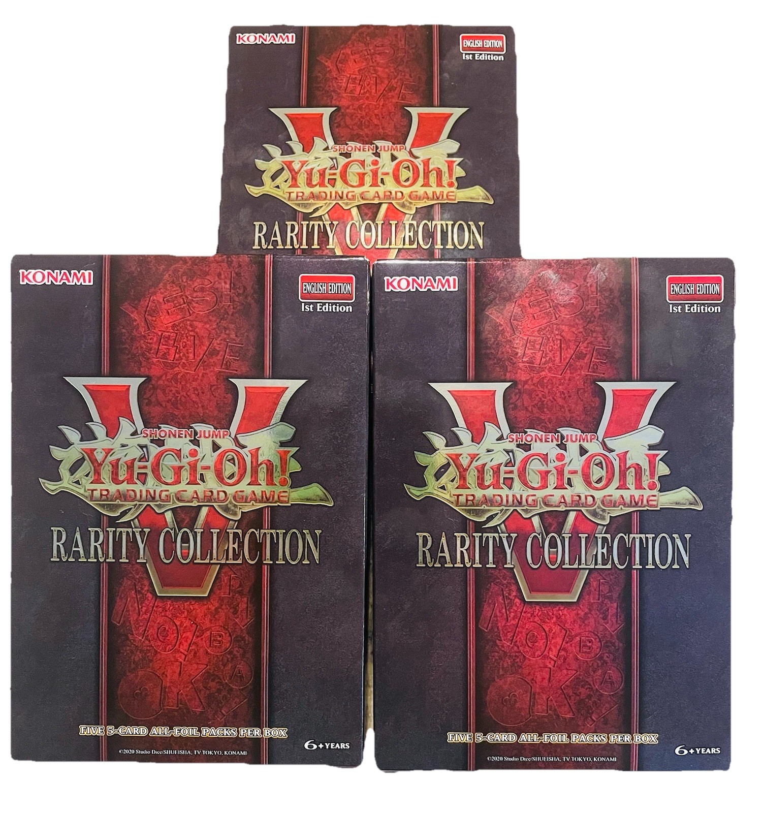 X3 Boxes Yu-Gi-Oh! Rarity Collection 5 V Box 1st Edition 5 Packs In Each Konami