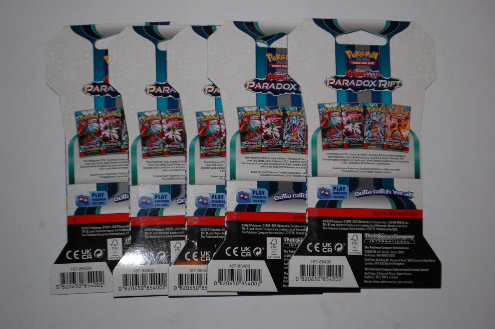 Pokemon ​Scarlet & Violet: Paradox Rift Booster Pack​​s-Lot of 5
