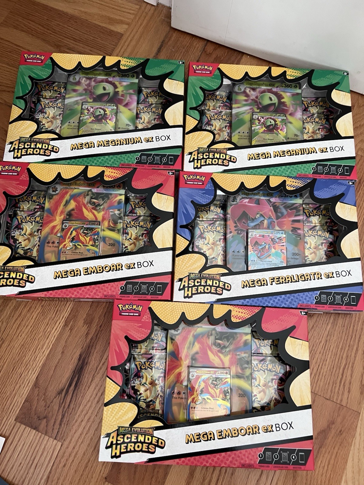 Pokémon Ascended Heroes Mega ex Box Lot of 5 – Assorted – See Condition