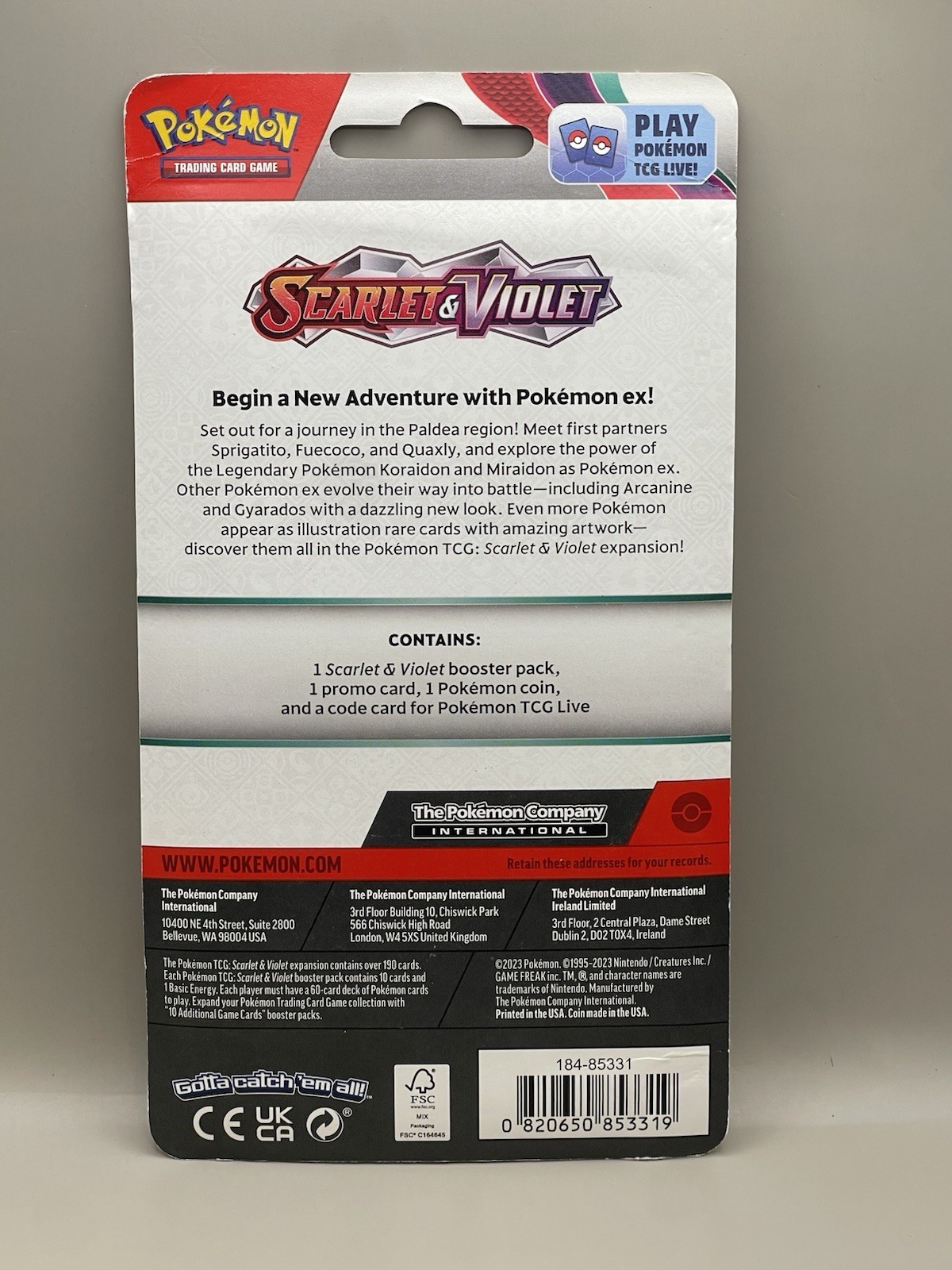 Pokemon TCG: Scarlet & Violet Checklane Blister Booster Pack – Espathra
