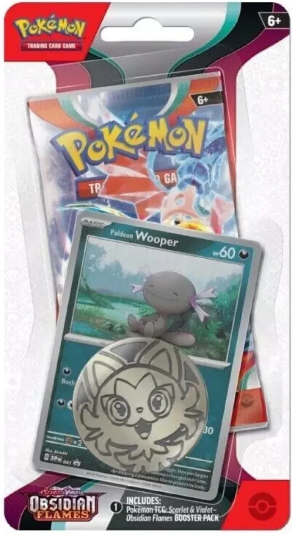 Pokemon TCG Checklane Blister Pack Obsidian Flames WOOPER Promo Card Sealed New!