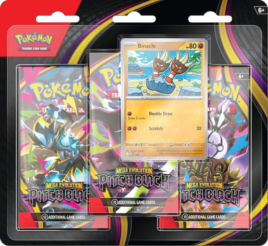Pokemon TCG Mega Evolution 5.0 Pitch Black 3-Pack Blister Pack **New, Sealed✅**