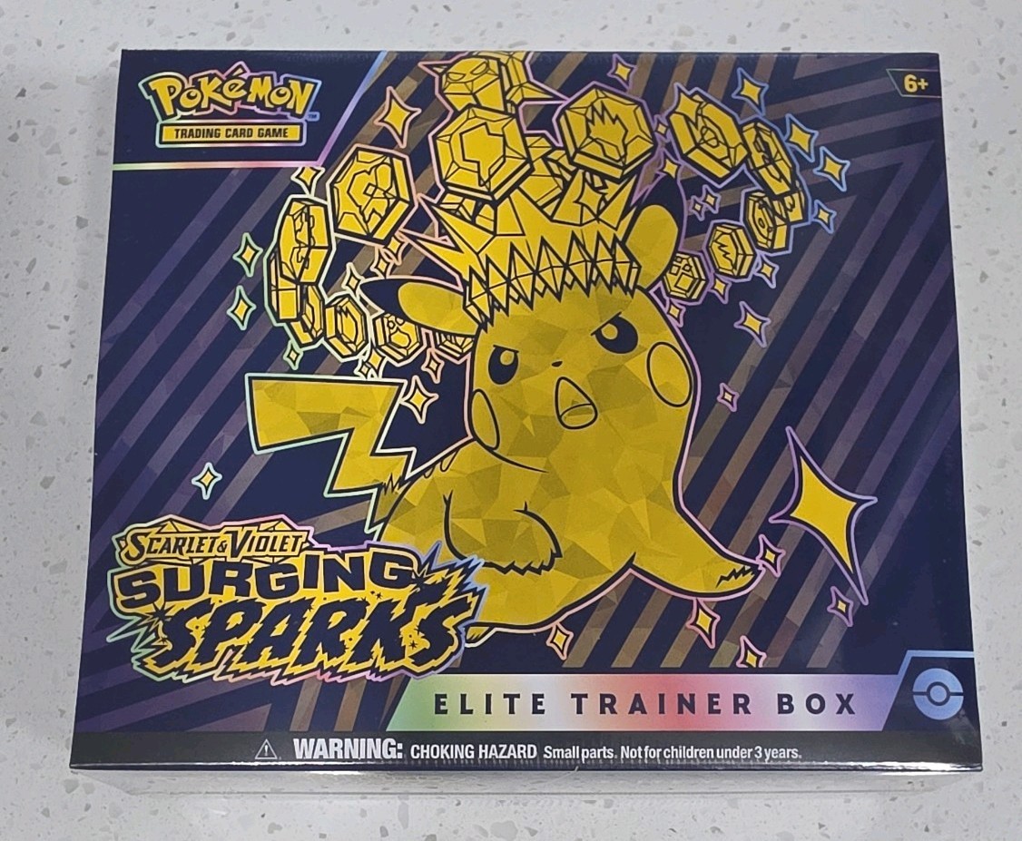 POKEMON TCG SURGING SPARKS ETB SEALED NEW Elite Trainer box