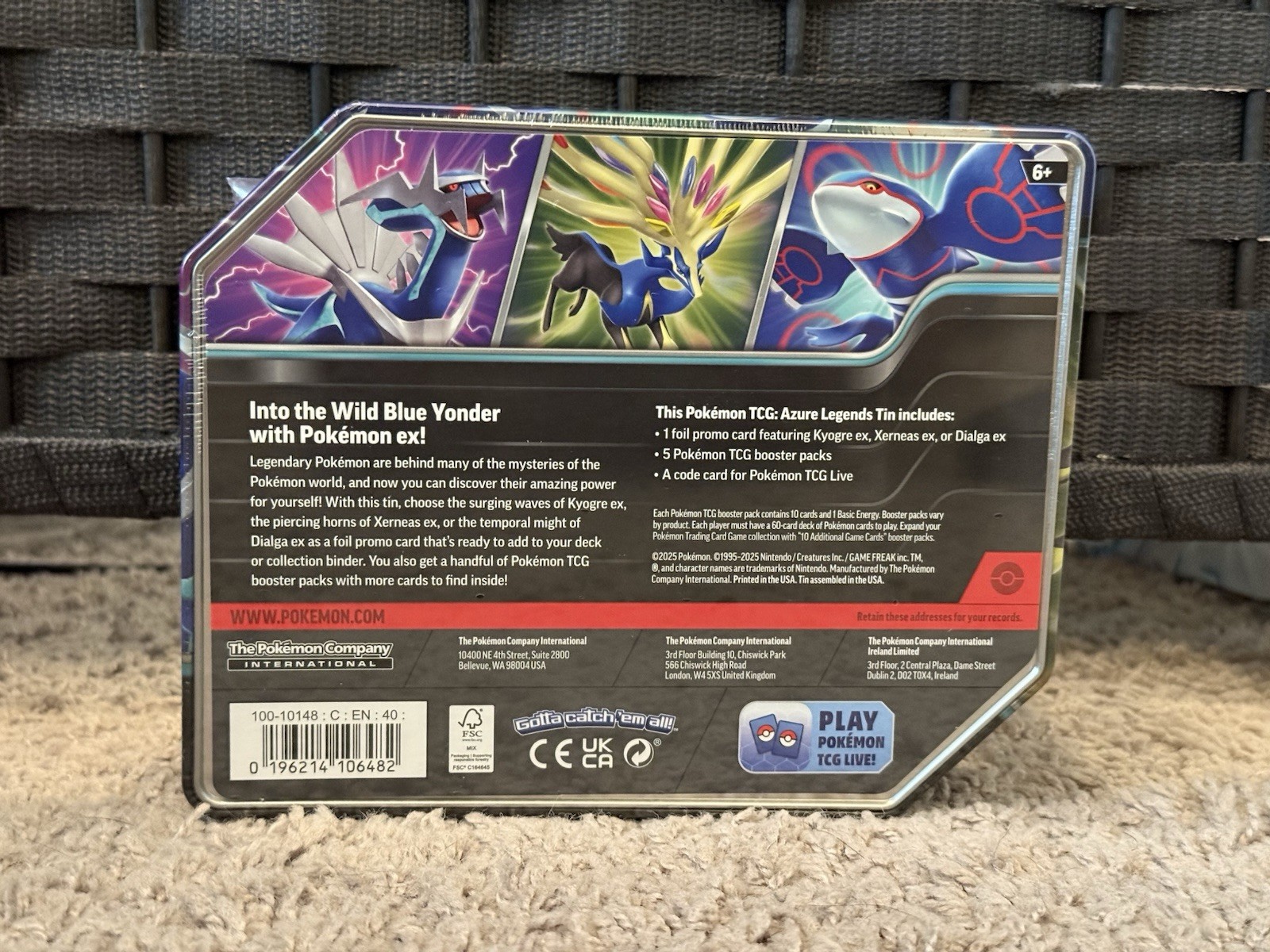 5-PACK U.S. VERSION Pokemon TCG Azure Legends Tin Dialga (Surging/Obsidian)