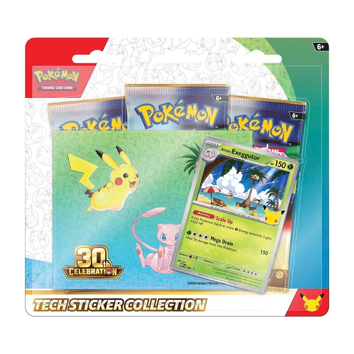 *PRESALE* 2 Pokémon TCG 30th Anniversary Celebration Tech Sticker Collection