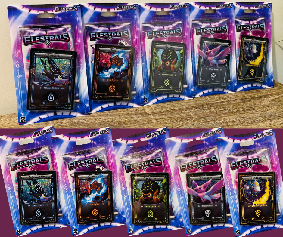 Elestrals Set of 5 Stellar Promo Blister Packs Kickstarter Exclusive IN HAND
