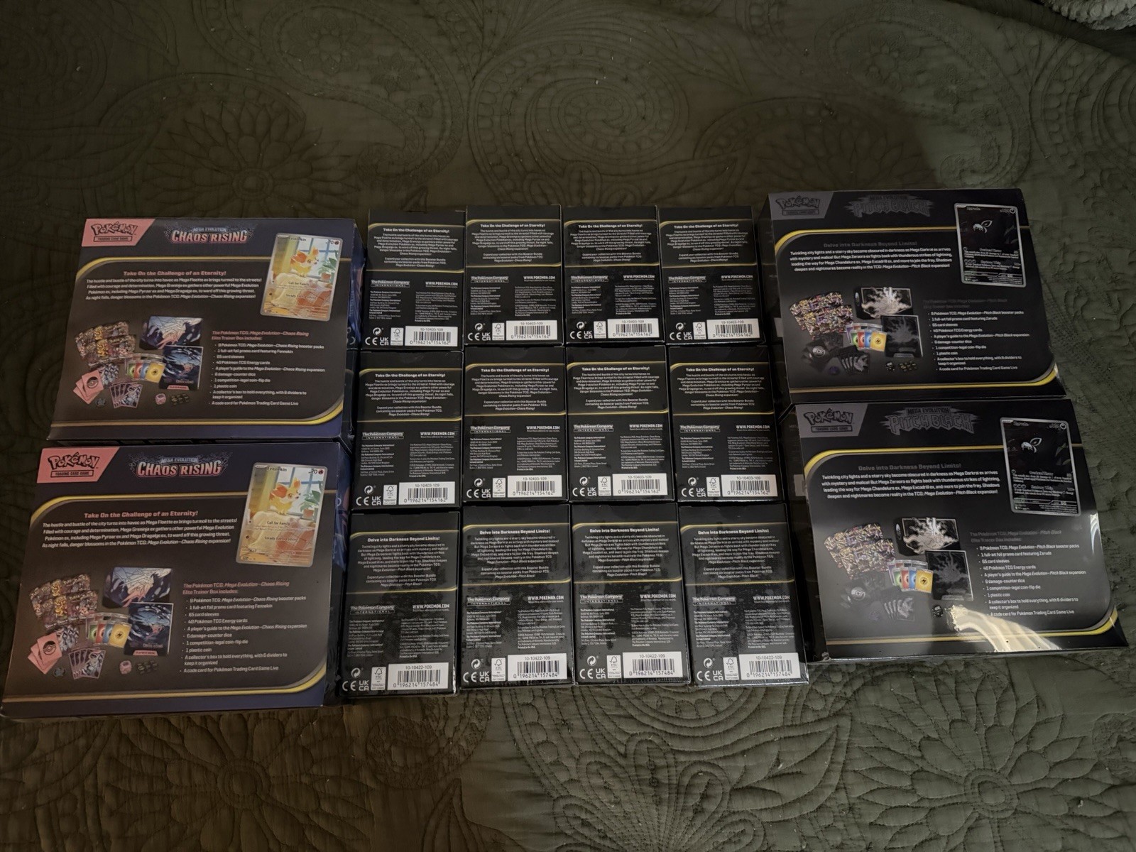 Pokemon Chaos Rising Pitch Black Booster Bundle Lot Of 12 + 4 ETB Brand New