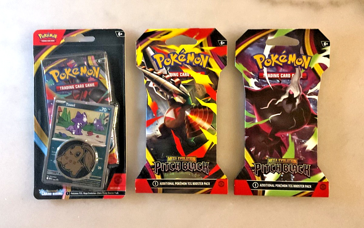 Pokemon Chaos Rising Blister Toxel Promo + 2 Pitch Black Booster Packs!