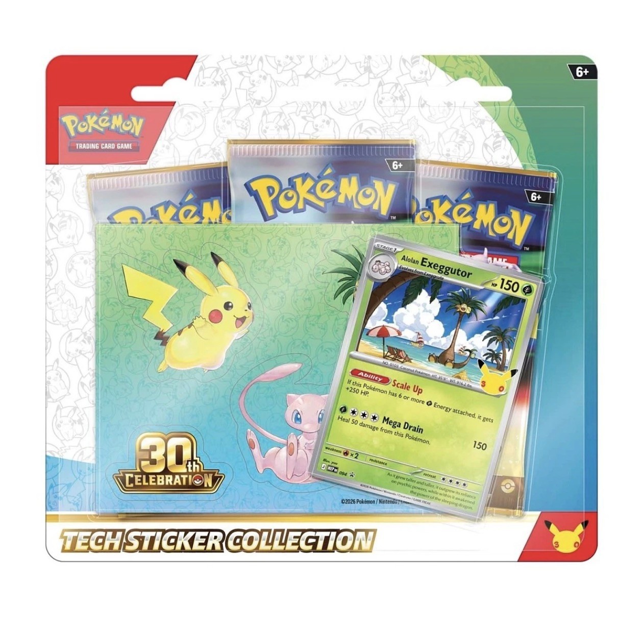 Pokemon Tcg: 30th Celebration Tech Sticker both versions + Knock Out Collection