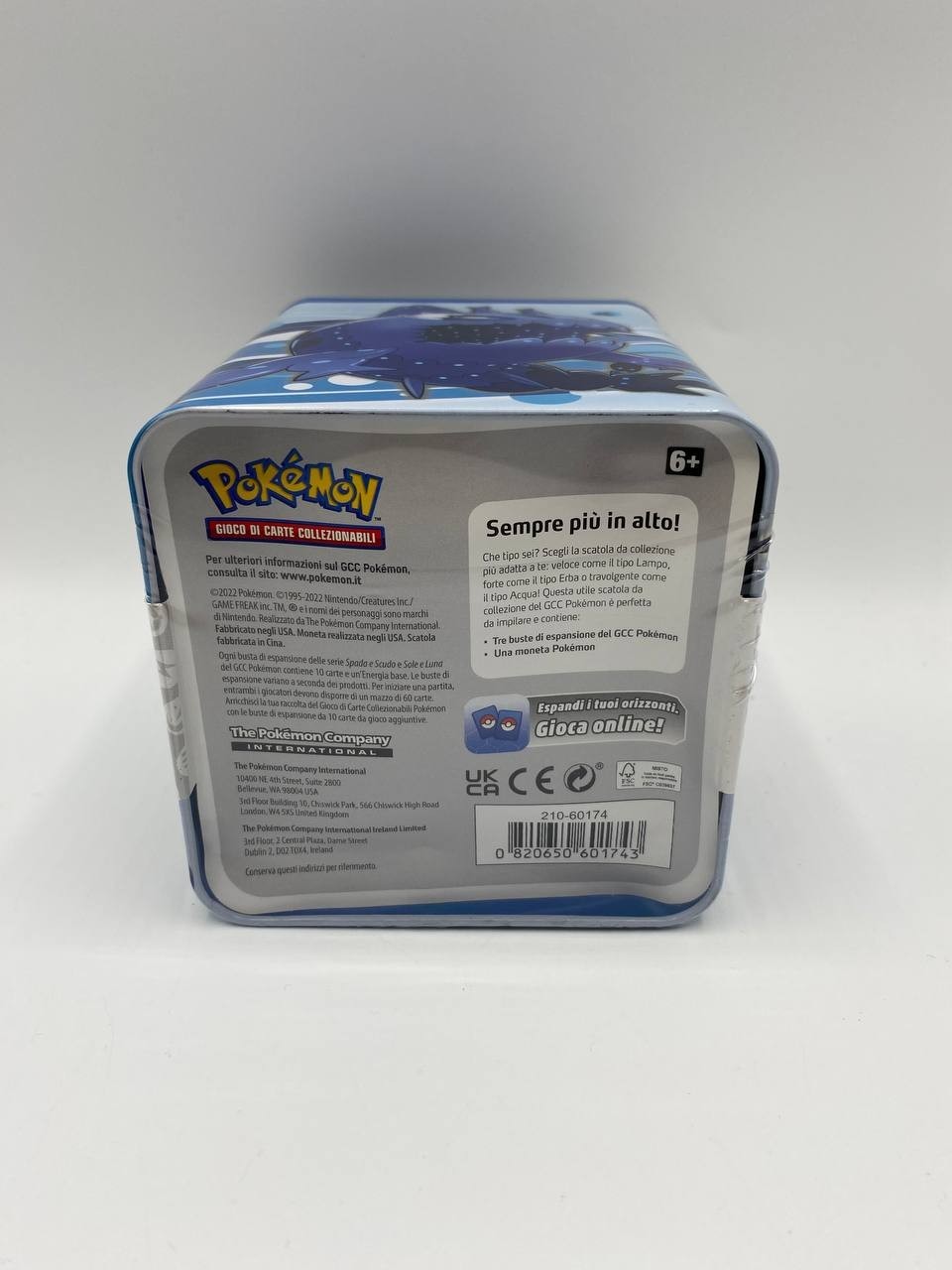 Pokémon TCG Lapras Stacking Tin 2022 Promo Sealed Water Set Box Italiano