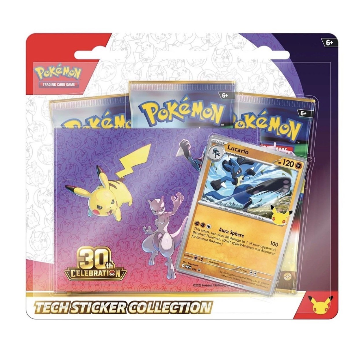 Pokemon Tcg: 30th Celebration Tech Sticker both versions + Knock Out Collection