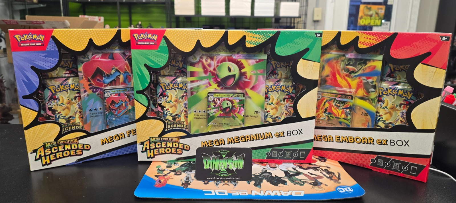 POKEMON MEGA EVOLUTION ASCENDED HEROES MEGA EX BOXES SET OF 3 UNOPENED