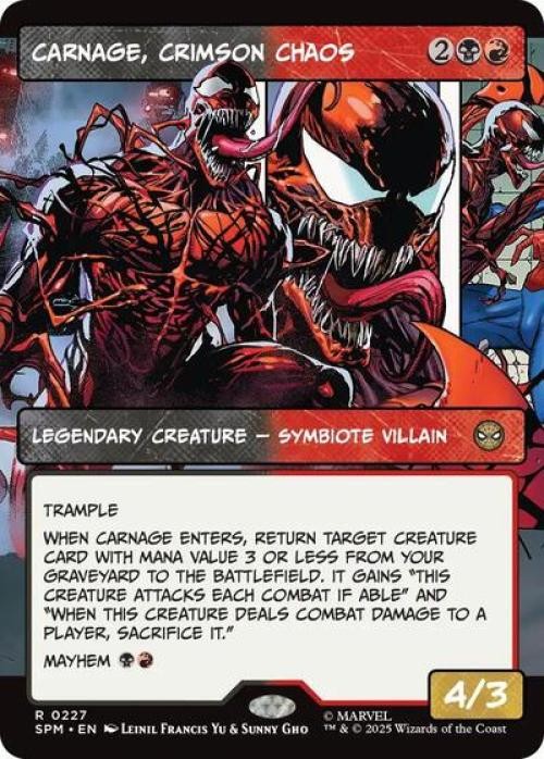 ~ Carnage, Crimson Chaos (Borderless) ~ NM ~ Marvel’s Spider-Man ~ MTG ~