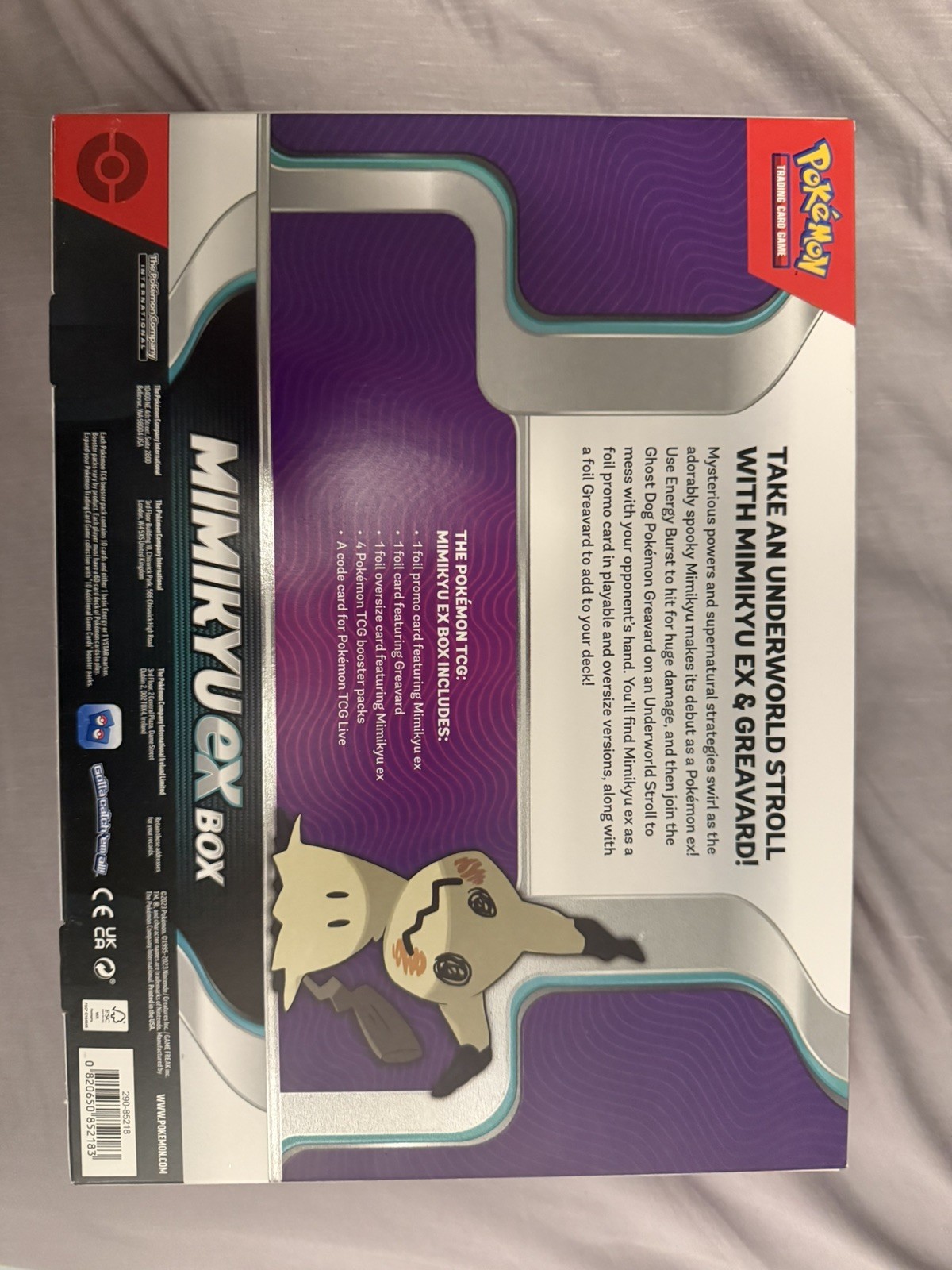 Pokémon Mimikyu EX Box New Sealed TCG 4 Packs + 2 Foil Cards + 1 Oversized Card!
