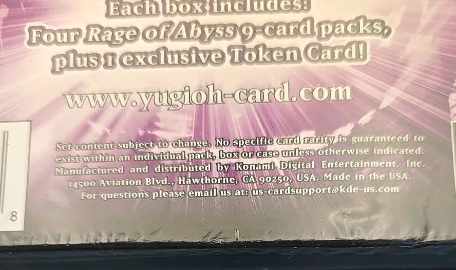 Yu-Gi-Oh Rage Of The Abyss 4 9-Card Packs + Token Factory Sealed