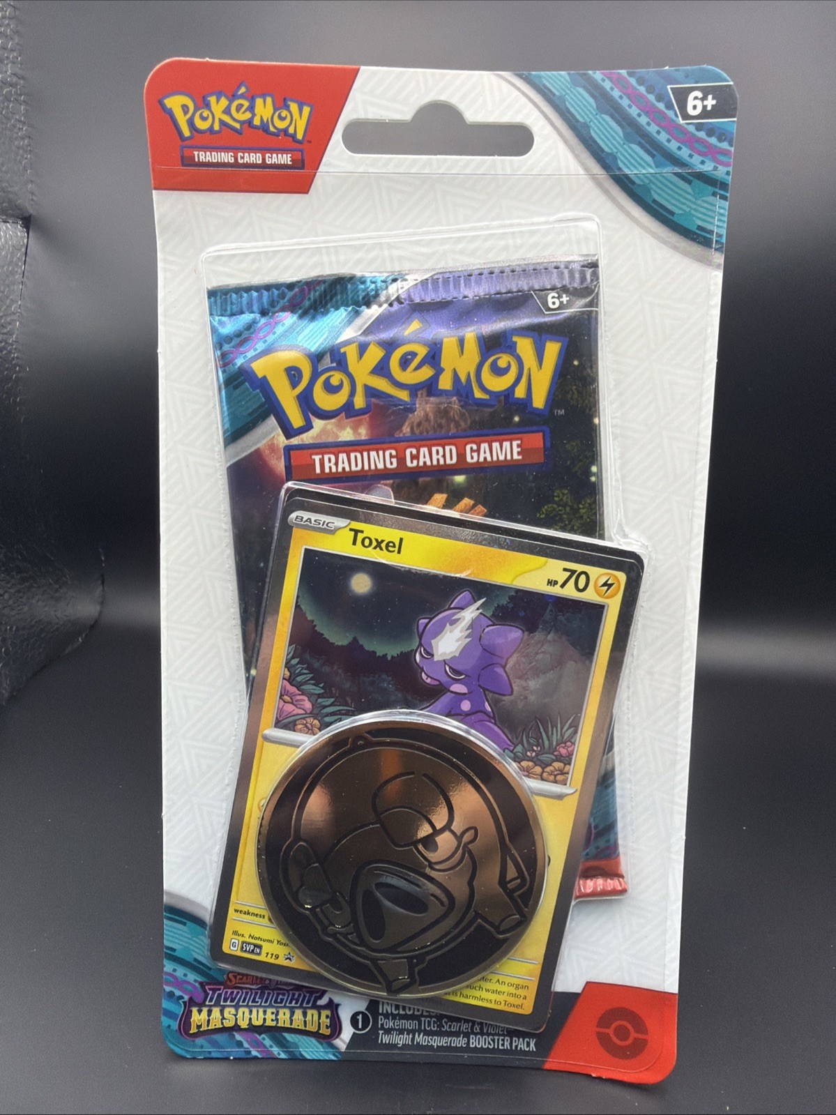 Sealed 3x Twilight Masquerade Toxel Checklane Blister Pokémon Scarlet & Violet