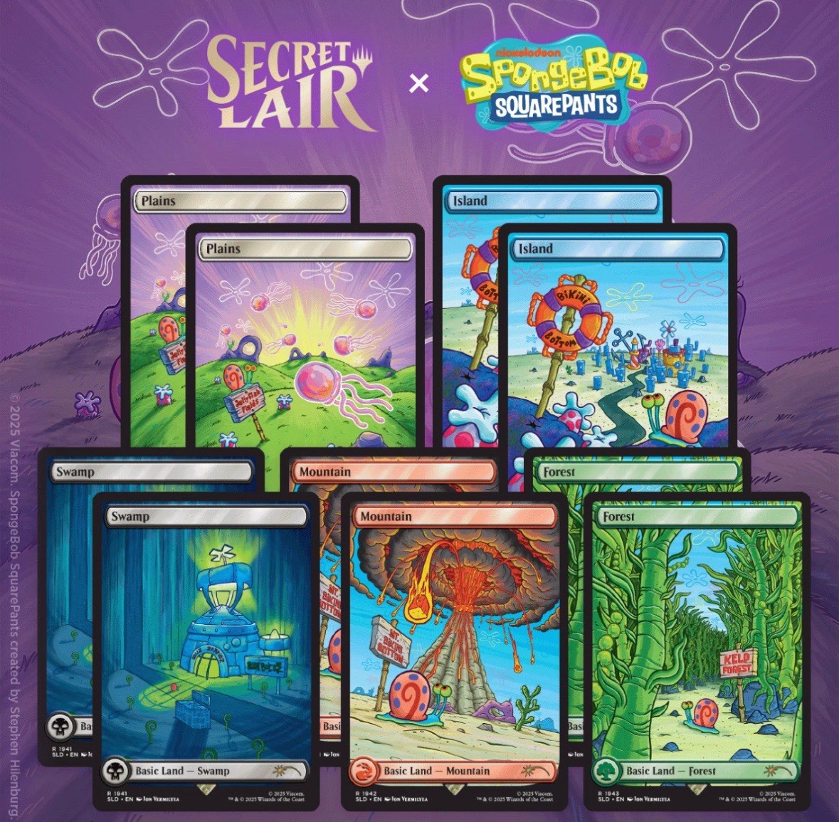 MTG Secret Lair x SpongeBob SquarePants Lands Under the Sea Non Foil