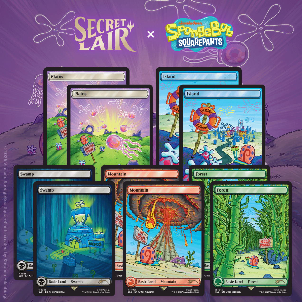 MTG Secret Lair x SpongeBob SquarePants Lands Under the Sea Non Foil