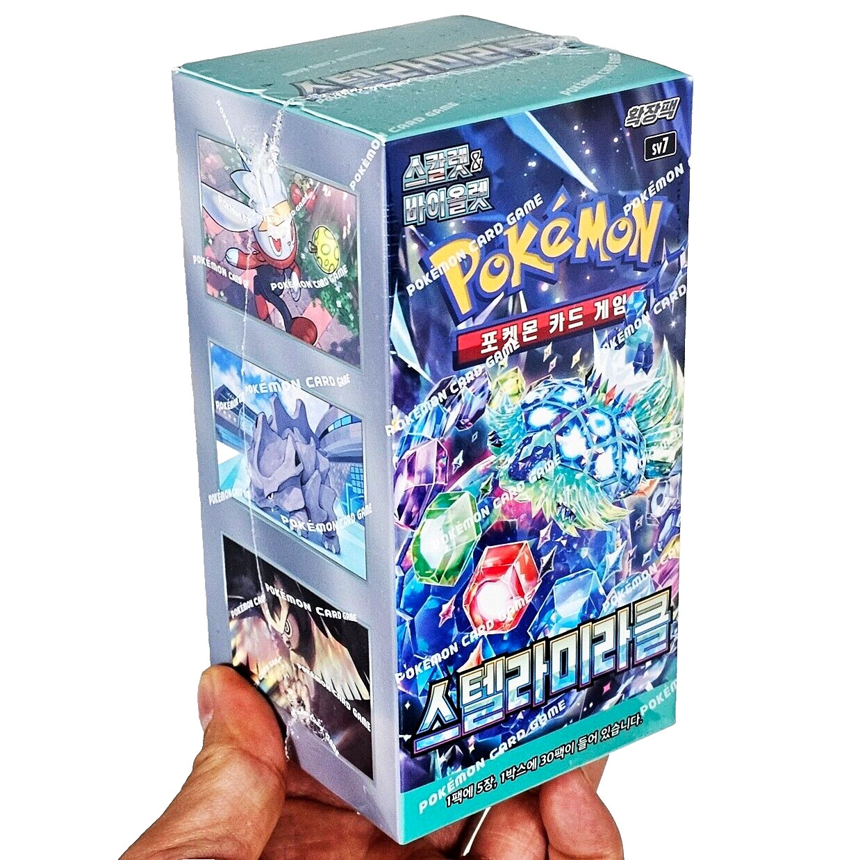 BOX[30+3 Packs] Stellar Crown Miracle+Random Pokemon Cards Booster Sealed KOREAN