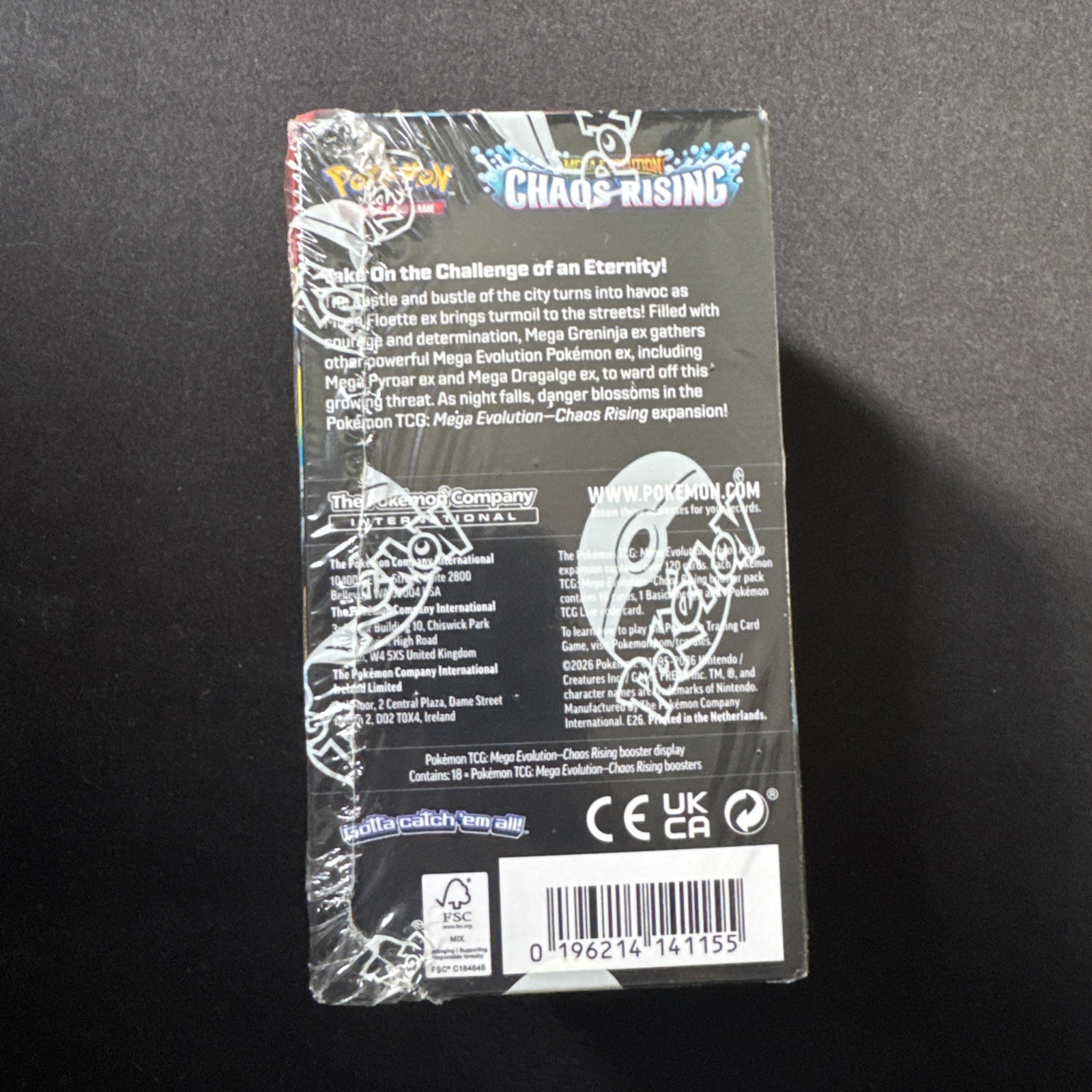 Pokémon Chaos Rising Sealed Booster Box – 18 Packs Inside – Dents – Same day