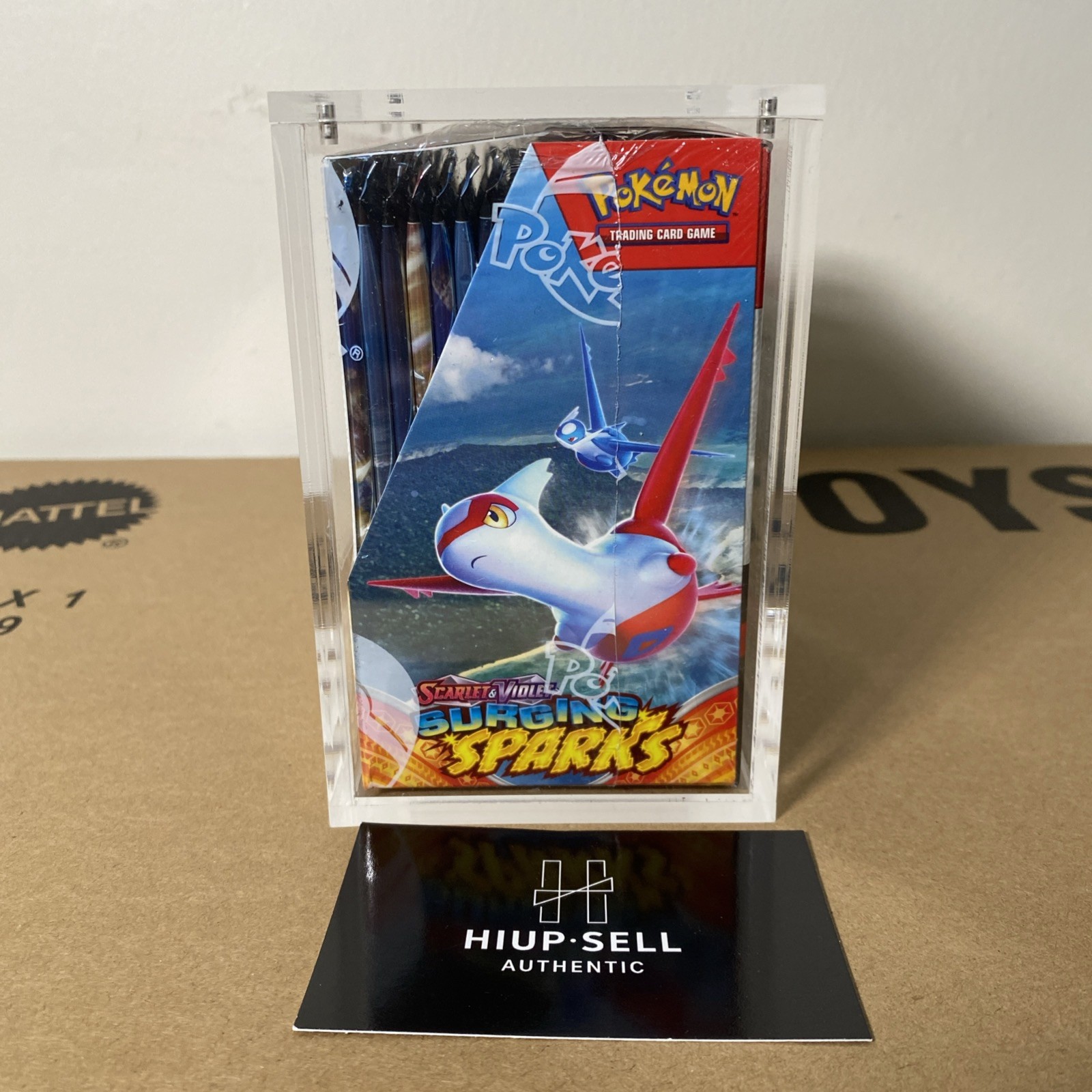 Pokémon Surging Sparks Booster Box 36 Packs – NEW & SEALED with acrylic case