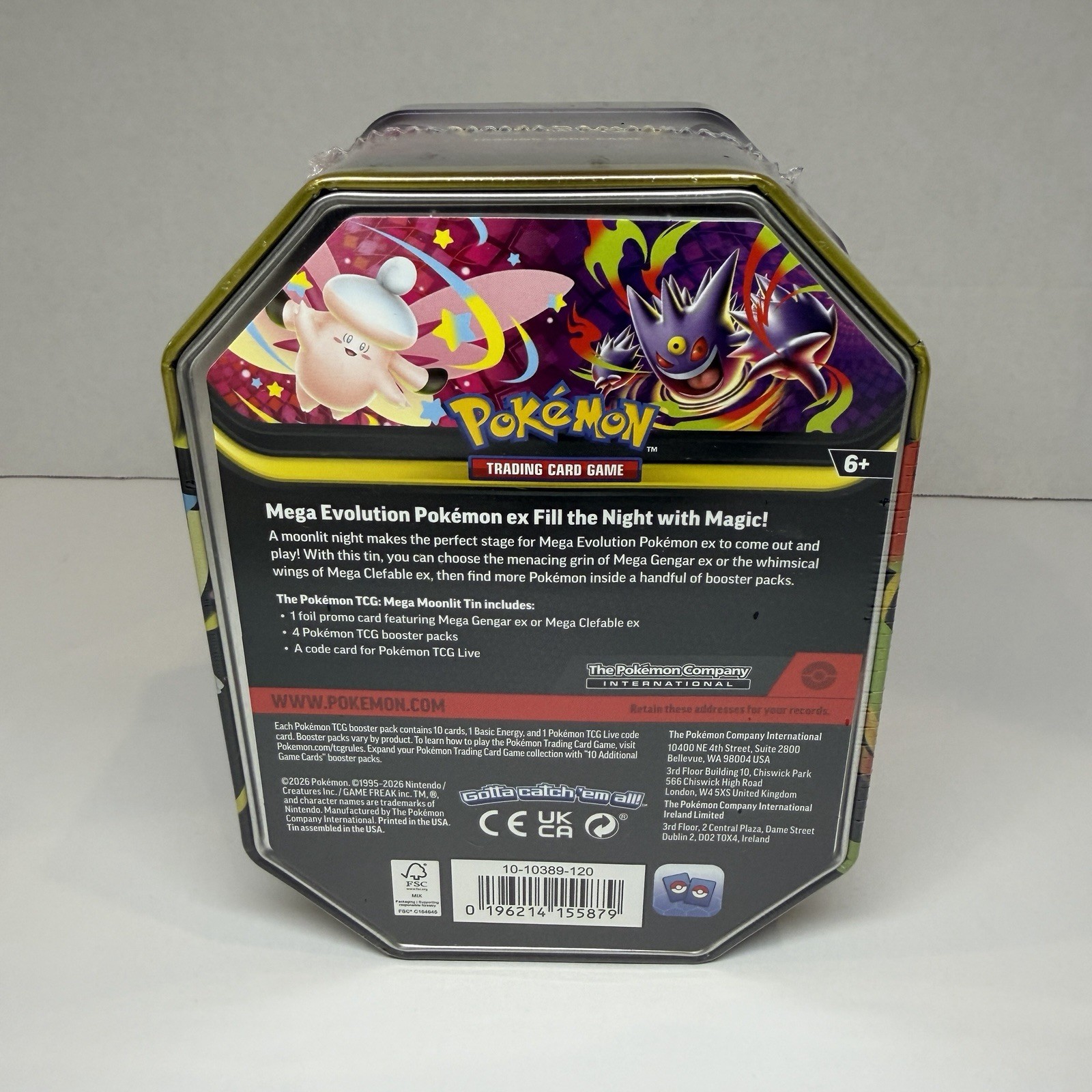Pokémon TCG Mega Evolution Tin Mega Gengar-EX English Promo New Sealed