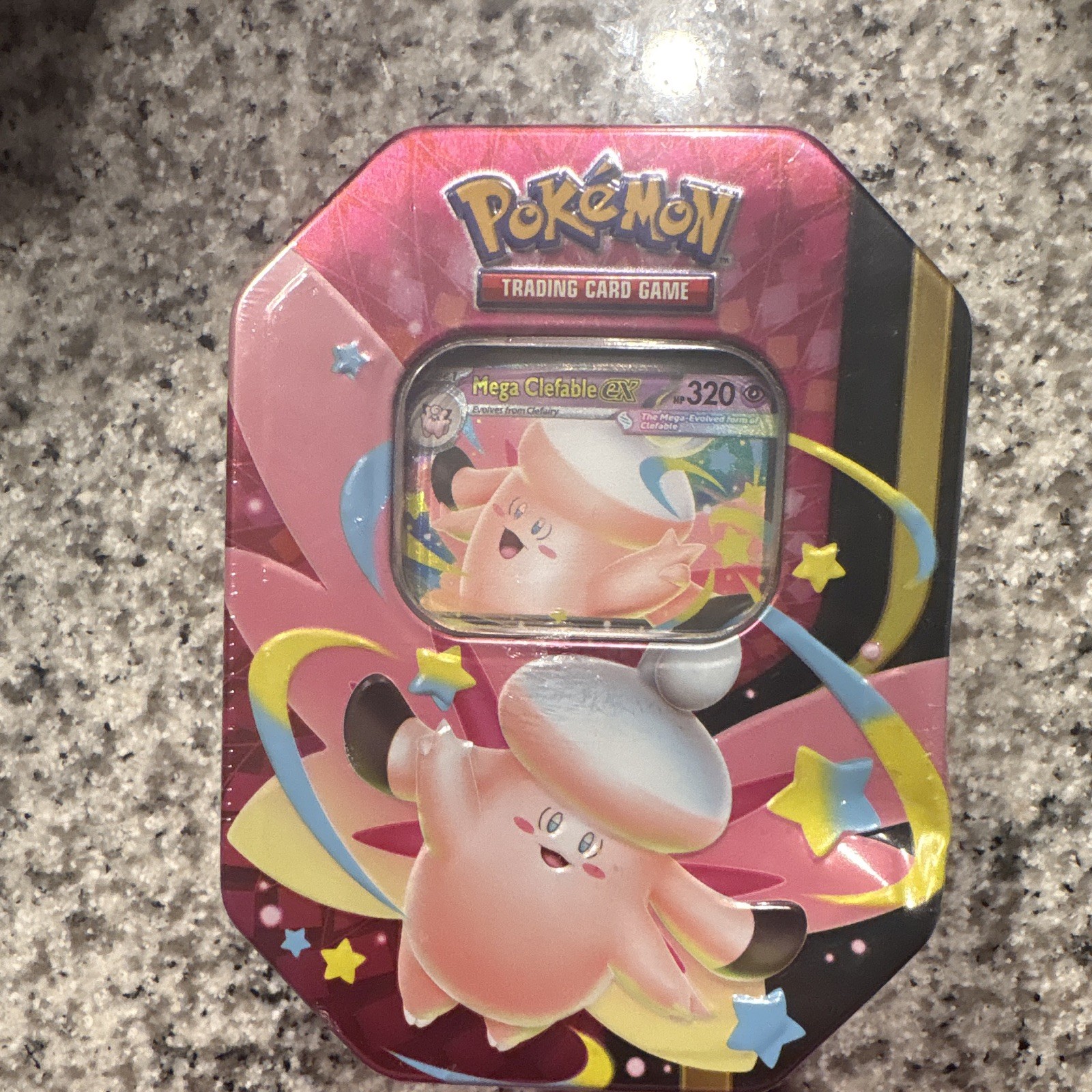 Pokémon TCG Mega Moonlit Tin Mega Clefable EX & Gengar 50 Cards Promo Booster