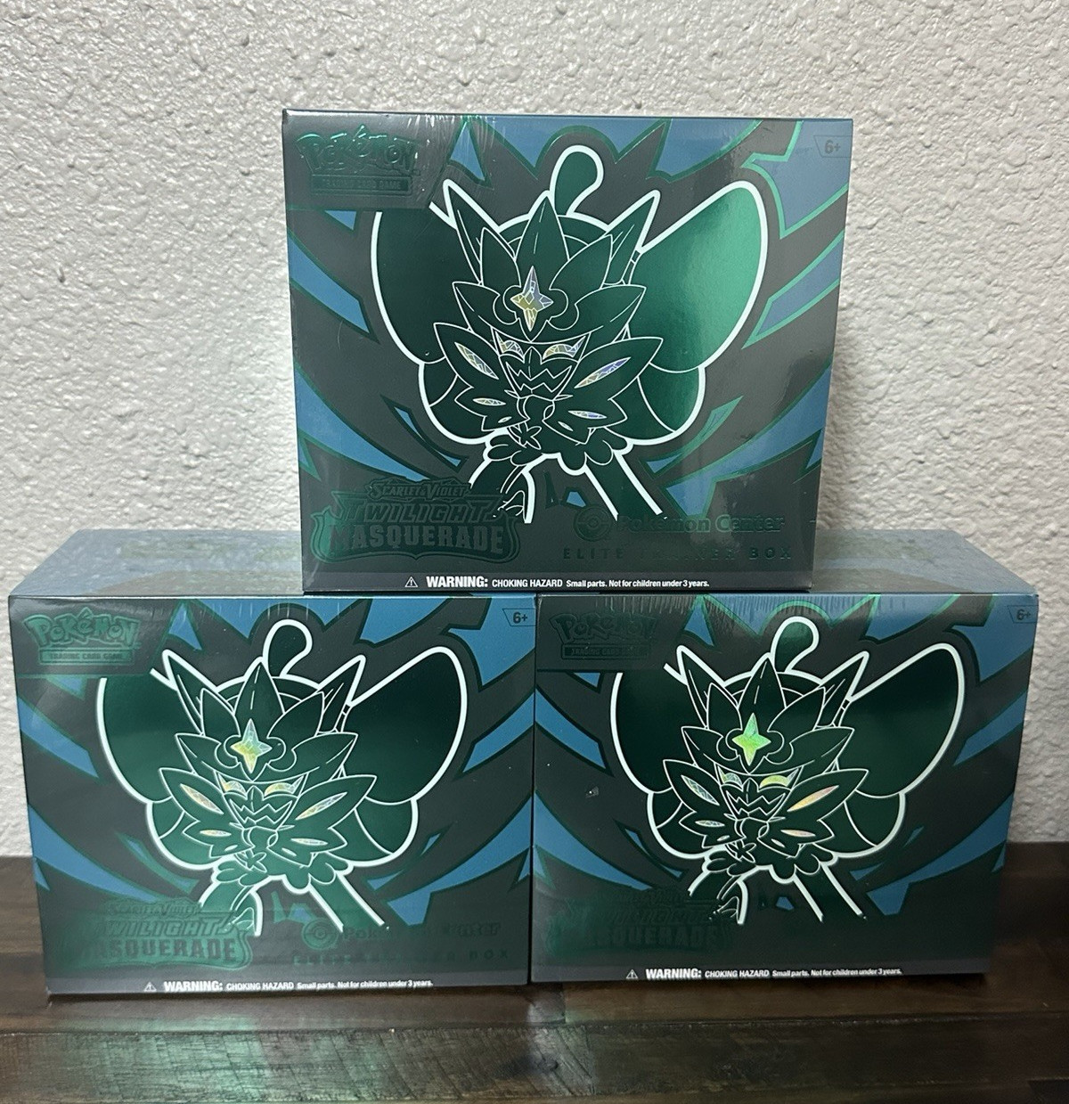 Pokémon Center Pokémon TCG Twilight Masquerade Elite Trainer Box Case – 3 Boxes