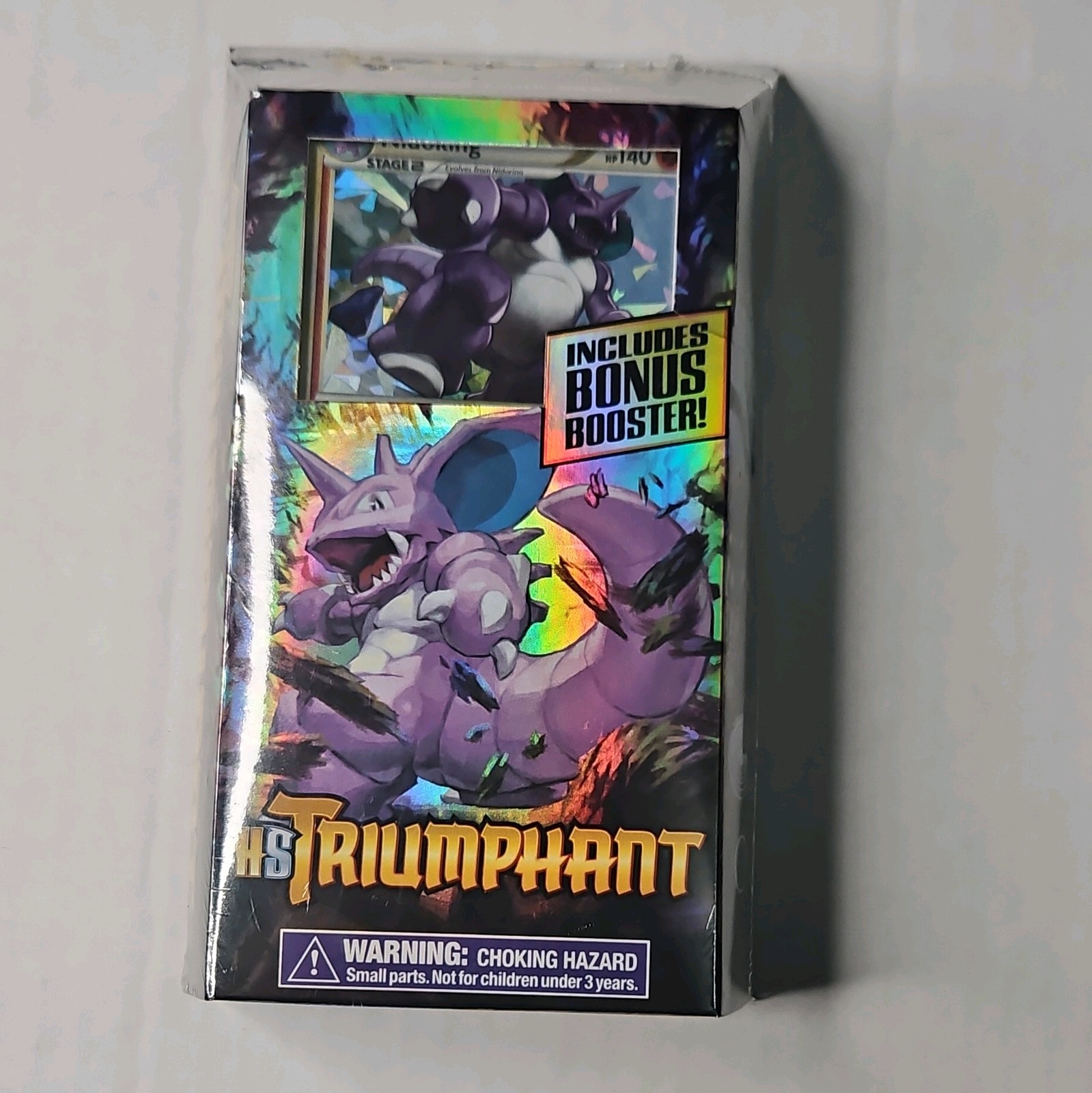 Pokemon HS Triumphant Nidoking 2010 Sealed Theme Deck with BOOSTER PACK!