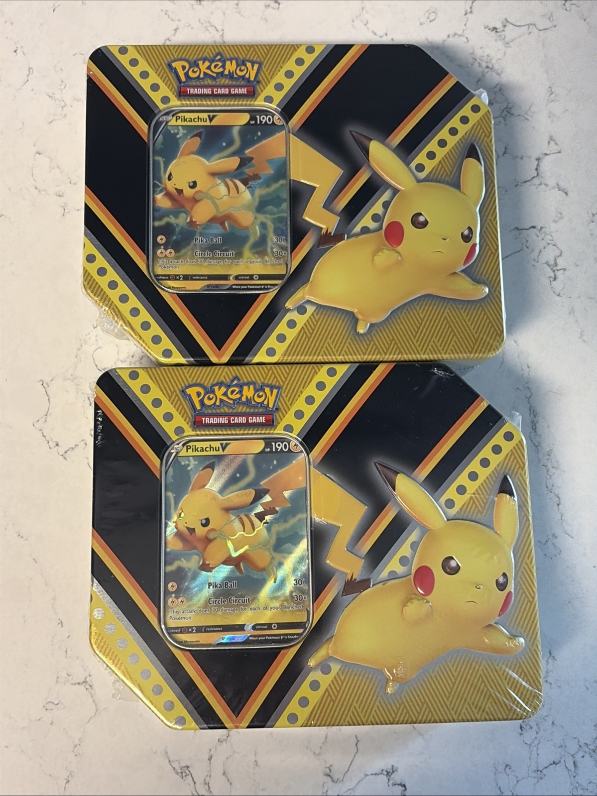 Lot of 2 Pokémon V Powers Tins Pikachu V Sealed