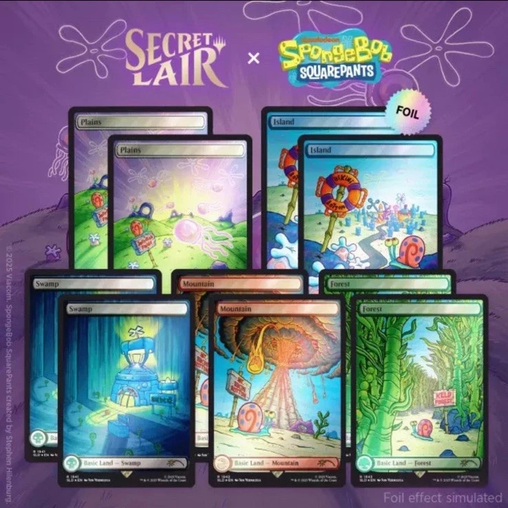 MTG – Secret Lair: Lands Under The Sea – Spongebob Squarepants Sealed FOIL NEW
