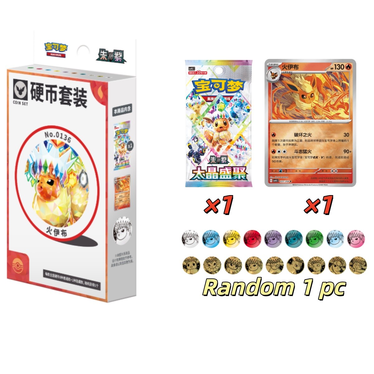 Pokemon TCG S-Chinese 2026 Scarlet & Violet Eeveelution Coin Set Box Sealed