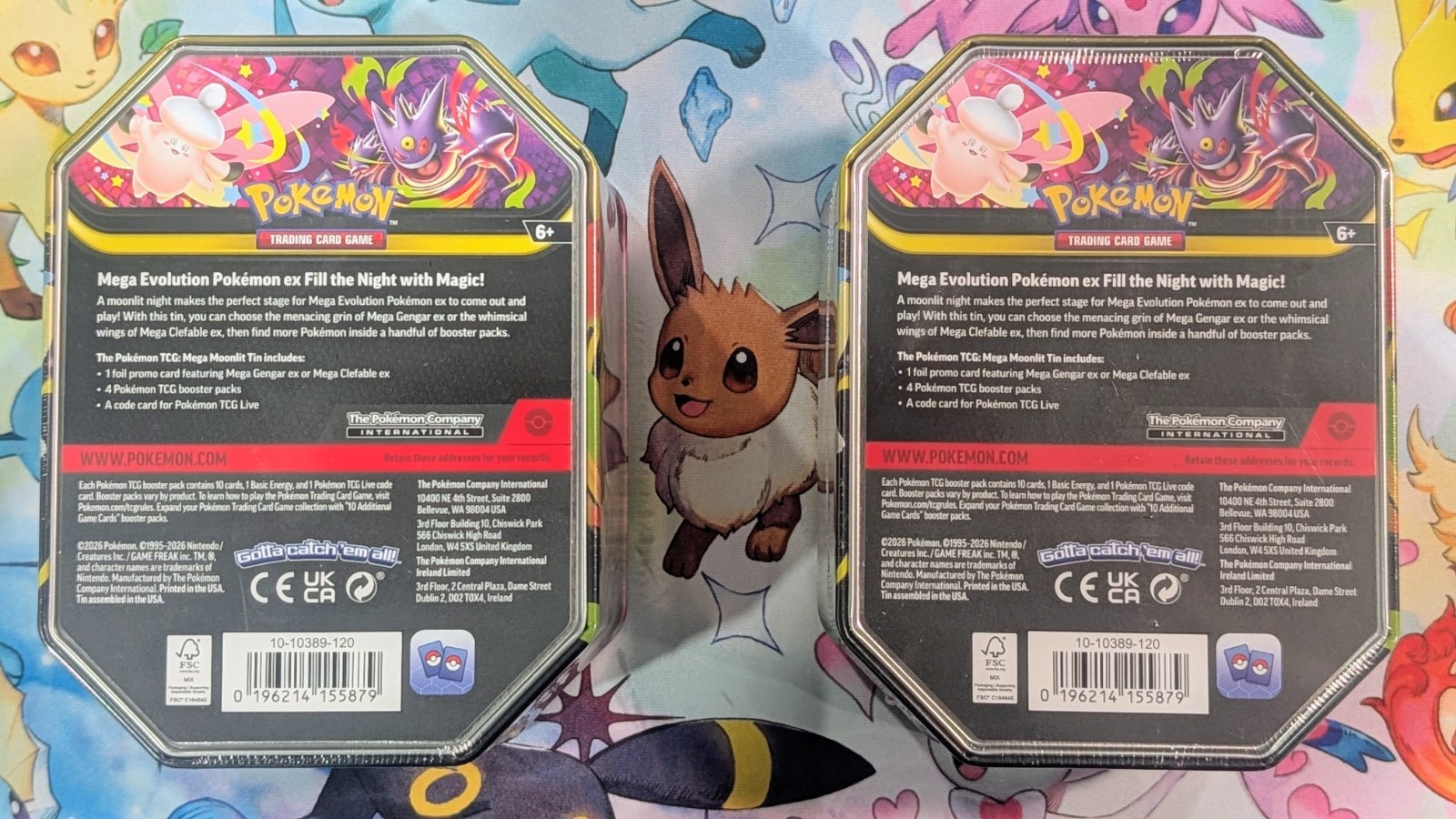 Pokémon TCG Mega Moonlit Tin Set Gengar & Clefable Promos Sealed Lot Of 2