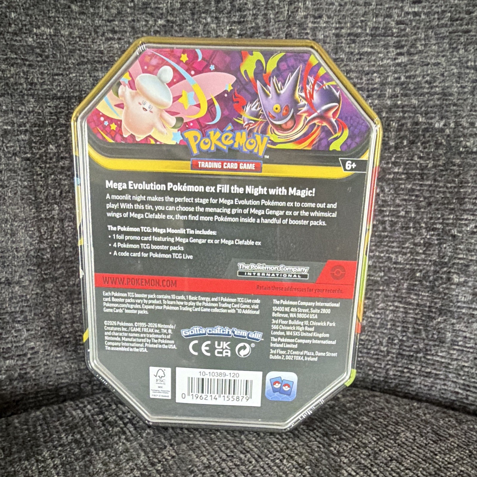 Pokémon TCG Mega Moonlit Tin Mega Clefable-EX Promo Sealed English 10-10389-120