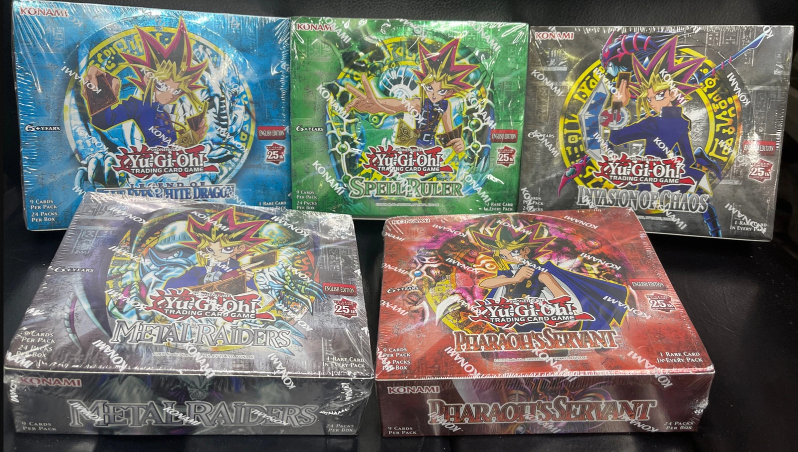 Yugioh 25th Anniversary Booster Box Set of 5 – Legend Blue Eyes White Dragon Lot