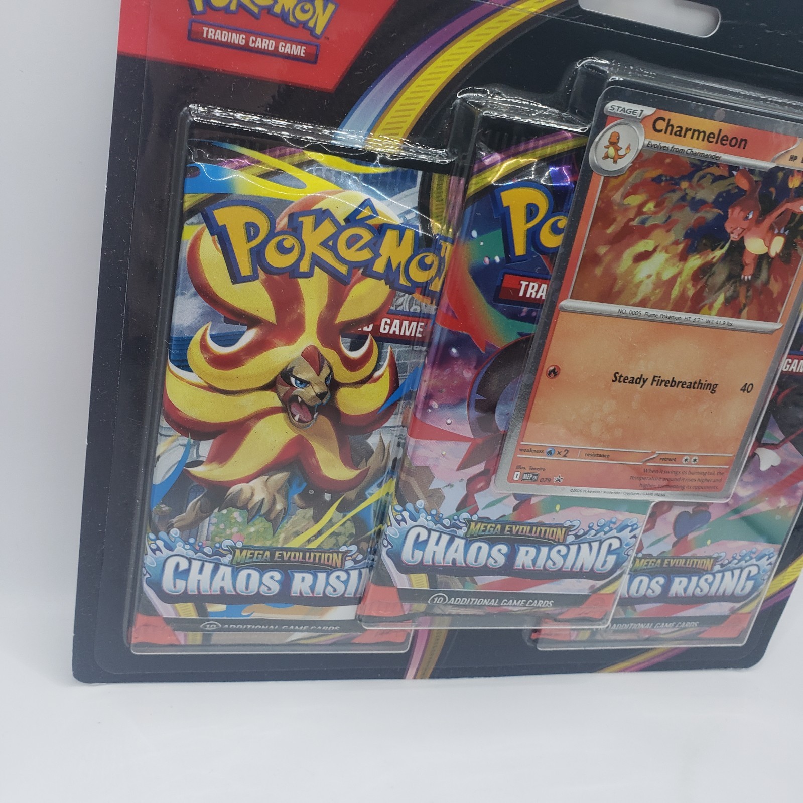 Pokemon Chaos Rising (ME04) 3 Pack Blister (Charmeleon Promo) [Brand New]