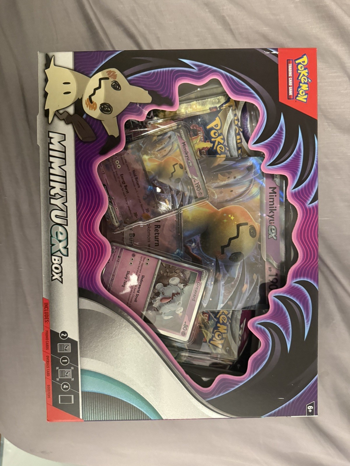 Pokémon Mimikyu EX Box New Sealed TCG 4 Packs + 2 Foil Cards + 1 Oversized Card!