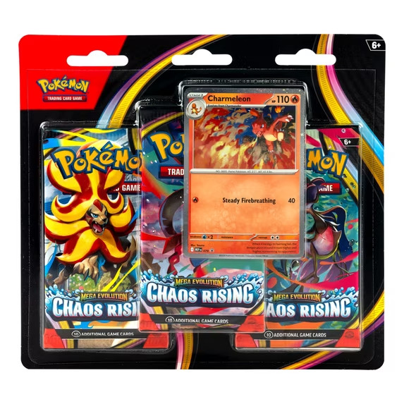 Pokemon TCG Mega Evolution 4.0 Chaos Rising 3-Pack Blister Pack **New, Sealed✅**