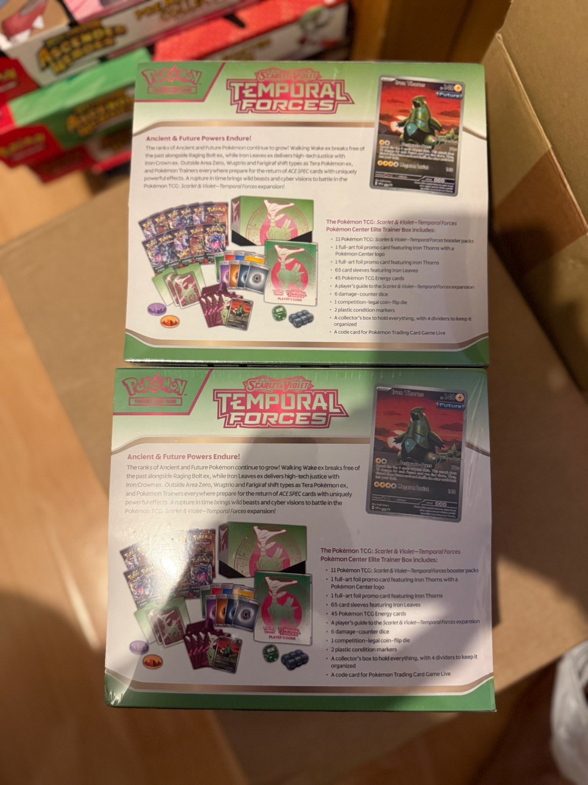 Pokémon TCG Temporal Forces Iron Leaves Pokemon Center ETB New Sealed x2