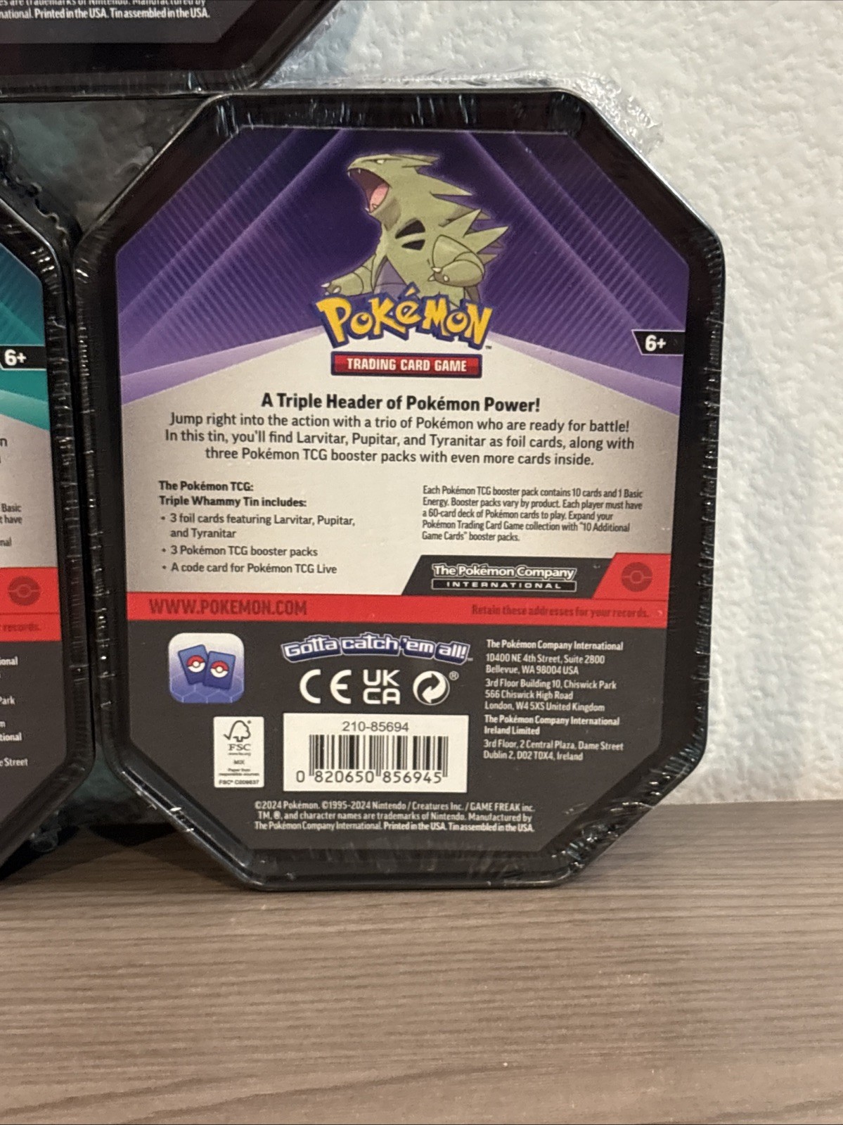 Pokémon Complete 3 Piece Set: Tyranitar, Darkrai, Slaking Triple Whammy Tins
